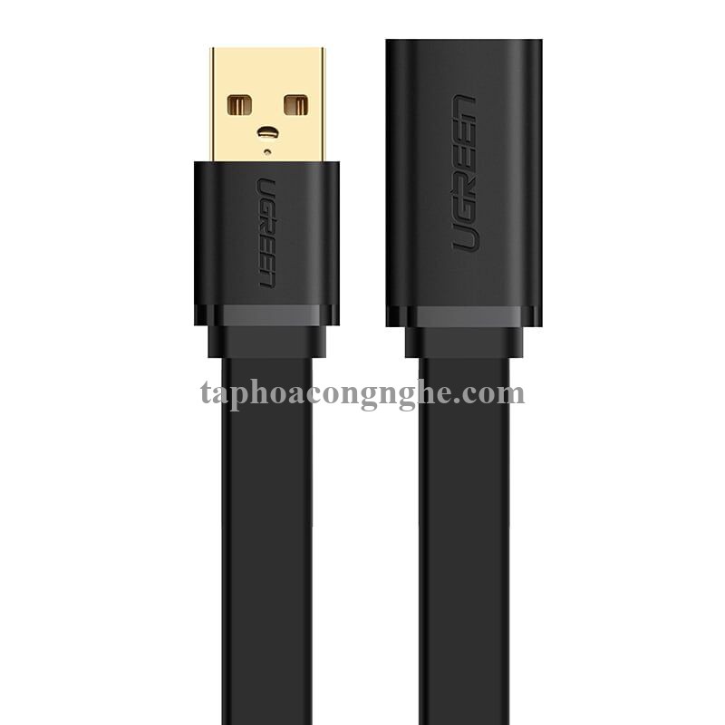 Ugreen 10886 0.5M màu Đen Cáp tín hiệu nối dài USB 2.0 lõi thuần đồng dáng dẹt US103 30010886